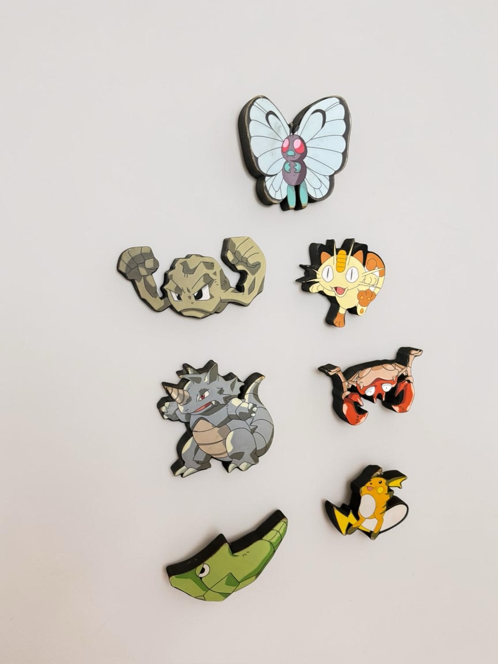 1999 Pokemon Die Cut Fridge Magnets Lot 7 Gen 1 Raichu Meowth